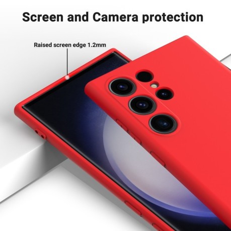 Силиконовый чехол Solid Color Liquid Silicone на Samsung Galaxy S24 Ultra 5G - красный