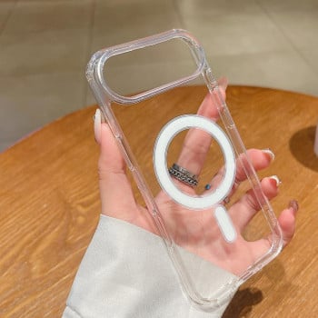 Чехол Large Hole Camera MagSafe Magnetic Clear Acrylic для iPhone Air - прозрачный