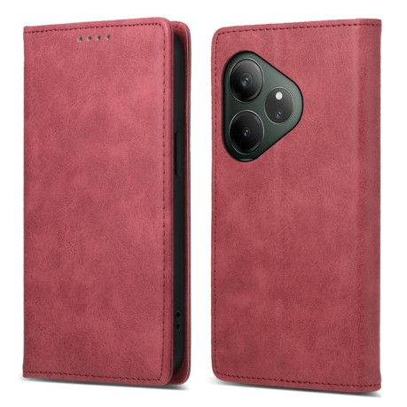 Чехол-книжка Business Solid Color Magnetic RFID Leather на Realme GT 6 - красный