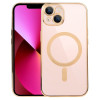 Противоударный чехол MagSafe Electroplating Straight для iPhone 14 - золотой
