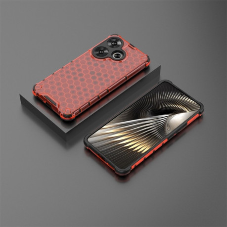 Противоударный чехол Honeycomb на  Xiaomi Poco F6 - красный