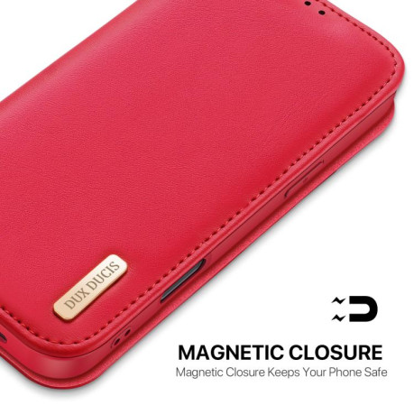 Кожаный чехол-книжка DUX DUCIS Hivo Series на iPhone Air - красный