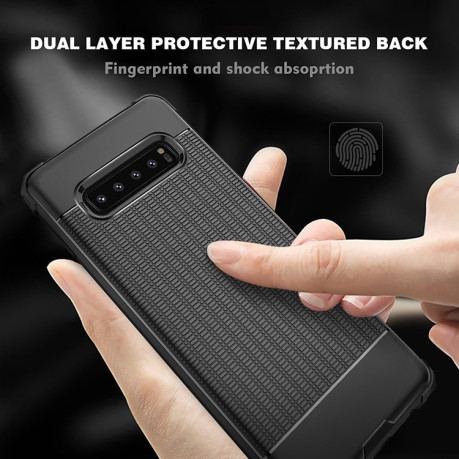 Противоударный чехол  HMC Club Texture на Samsung Galaxy S10 Plus-черный