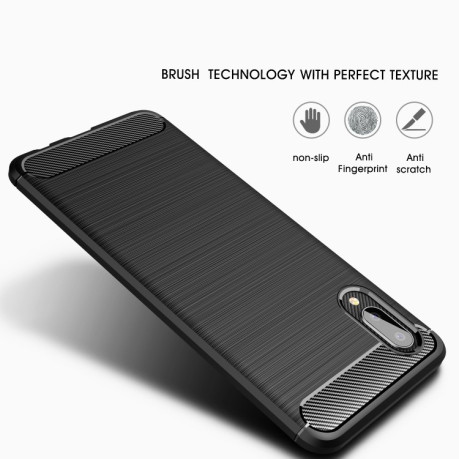 Чехол Brushed Texture Carbon Fiber на Samsung Galaxy A02 / M02 - синий