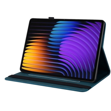 Чехол-книжка Butterfly Flower Embossed Leather на Xiaomi Pad 7 / Pad 7 Pro - синий
