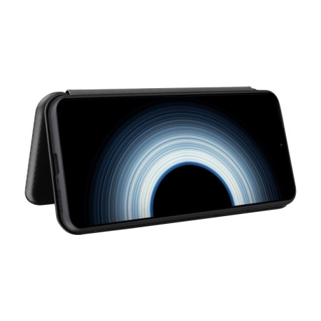 Чехол-книжка Carbon Fiber Texture на Xiaomi 12T / 12T Pro / Redmi K50 Ultra - черный