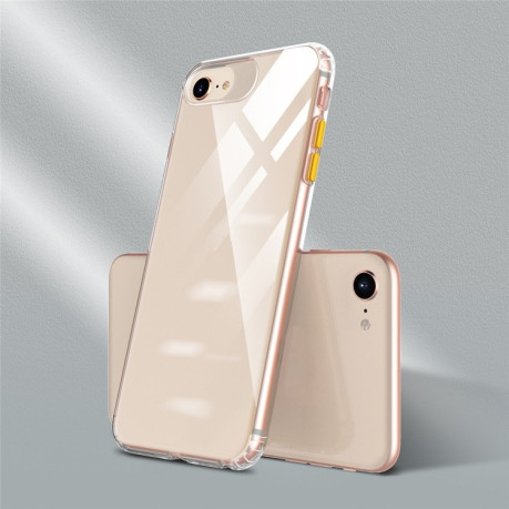 Ударозащитный чехол Color Button Clear на iPhone SE 3/2 2022/2020/7/8 - прозрачно-желтый