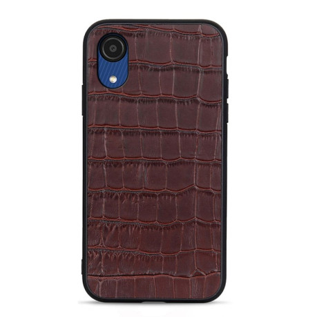 Протиударний чохол Crocodile Texture для Samsung Galaxy A03 Core - коричневий