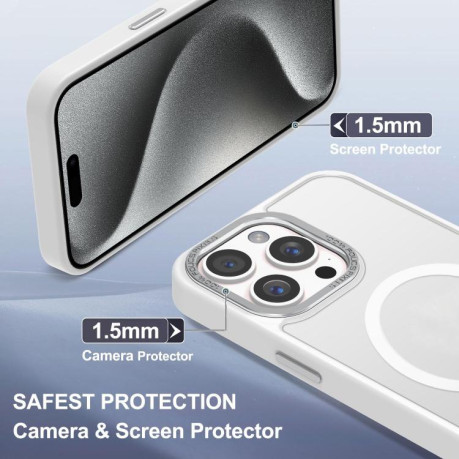 Чохол Xdcase з металевою рамкою камери та функцією MagSafe на iPhone 15 Pro — білий