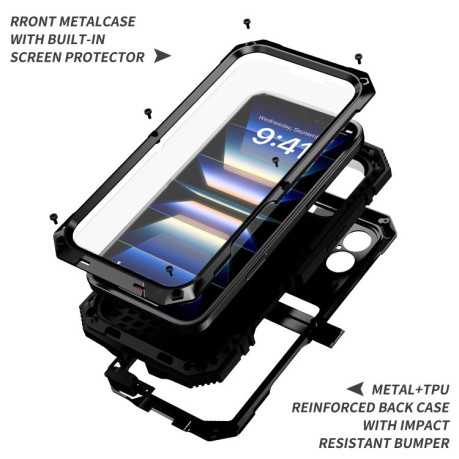 Противоударный чехол R-JUST Life Waterproof для  iPhone 16  - черный