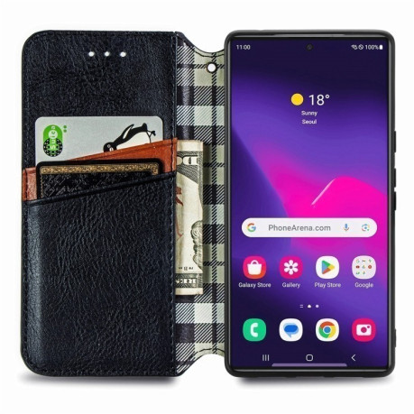Чехол-книжка Cubic Grid для Samsung Galaxy S25 Ultra 5G - черный