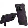 Магнитный чехол Wanlonfeng с подставкой и карбоновой текстурой на Xiaomi 17T Pro 5G — фиолетовый
