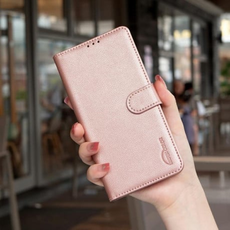 Чехол-книжка Litchi Texture RFID Anti-theft Leather для Motorola Edge 60 Pro - золотой