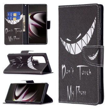 Чехол-книжка Colored Drawing Series на Samsung Galaxy S22 Ultra 5G - Smirk