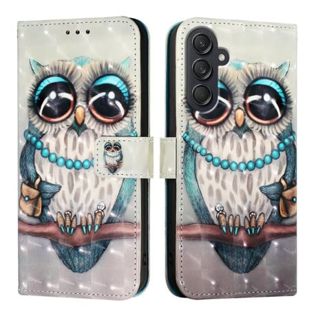 Чехол-книжка 3D Painting для Samsung Galaxy M55 - Owl