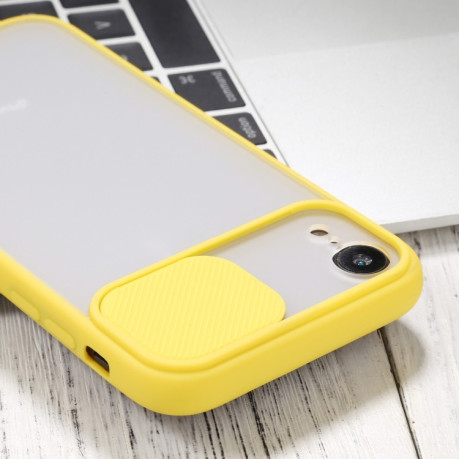 Противоударный чехол Sliding Camera для iPhone XR - желтый