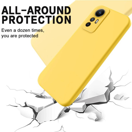 Силиконовый чехол Solid Color Liquid Silicone для Xiaomi Redmi Note 12S 4G - желтый