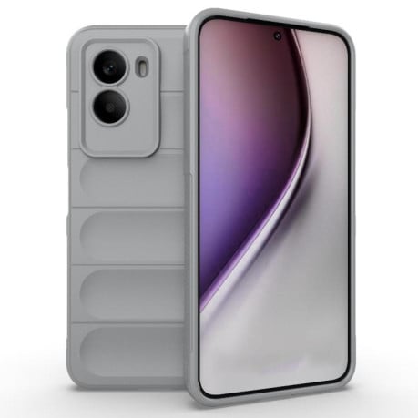 Силиконовый чехол Magic Flannel на Xiaomi Poco M7 4G 169mm - серый