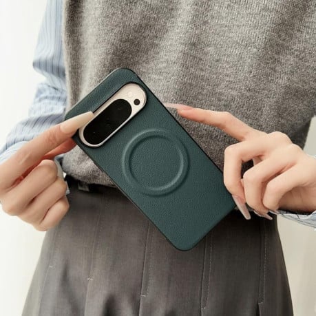 Чехол из гладкой кожи Plain с MagSafe на Google Pixel 10 / 10 Pro - черный