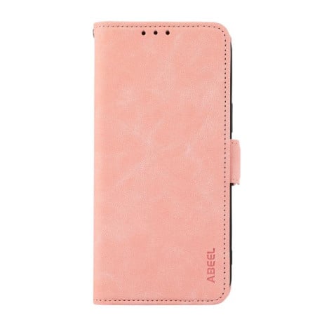 Чехол-книжка ABEEL Color Block с защитой от сканирования RFID на Samsung Galaxy S25 FE 5G - розовый