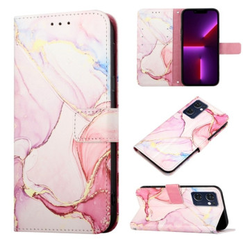 Чехол-книжка Painted Marble Pattern для OPPO Reno7 5G Global/ Find X5 Lite/OnePlus Nord CE2 5G - розовое золото
