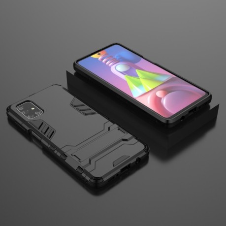 Противоударный чехол Invisible Holder на Samsung Galaxy M51 - черный