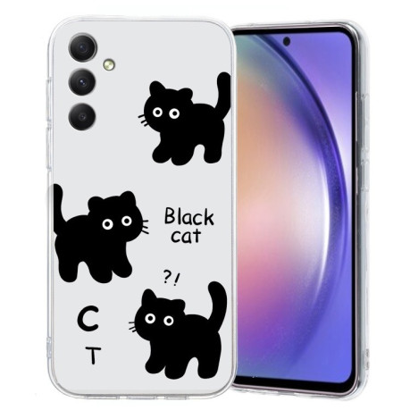 Чохол Colored Drawing Pattern Transparent TPU для Samsung Galaxy S24 FE 5G - Cat