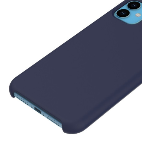 Силиконовый чехол Solid Color Liquid на iPhone 11- темно-синий