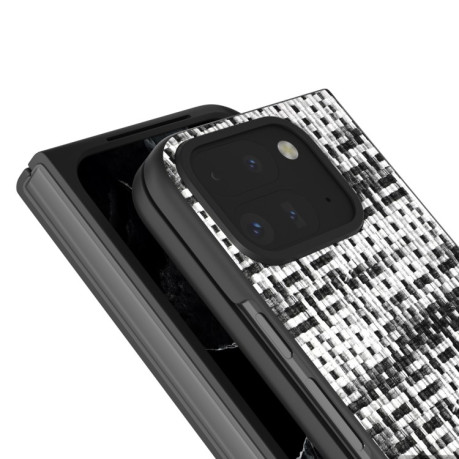 Противоударный чехол Black Frame PU Leather Full Coverage для Google Pixel 9 Pro Fold - черный