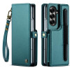 Чехол-книжка CaseMe C22 Card Slots Holder RFID Anti-theft для Samsung Galaxy Fold 7 - зеленый