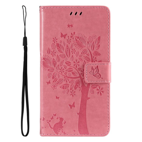 Чехол-книжка Cat Embossing Pattern на Vivo Y11s/Y12A/Y12s/Y20/Y20A/Y20s/Y20G/Y20SG - розовый