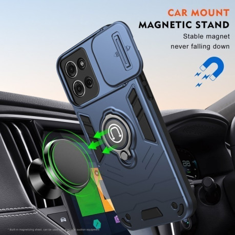 Протиударний чохол Sliding Camshield Ring Holder Motorola Moto G75 - синій