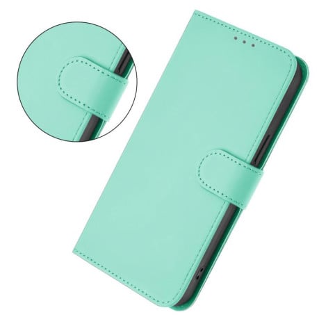 Чехол-книжка с мягким покрытием (Skin Feel) со шнурком на Infinix Smart 10 4G - зеленый