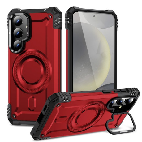 Протиударний чохол MagSafe Lens Holder PC Hybrid TPU  для Samsung Galaxy S25+ 5G - червоний