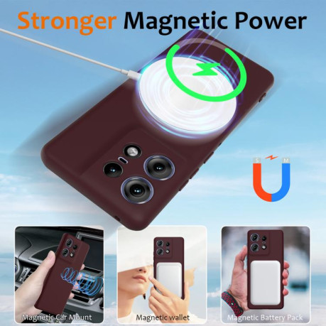 Силиконовый чехол Shockproof Silicone Magsafe для Motorola Edge 50 Pro - коричневый