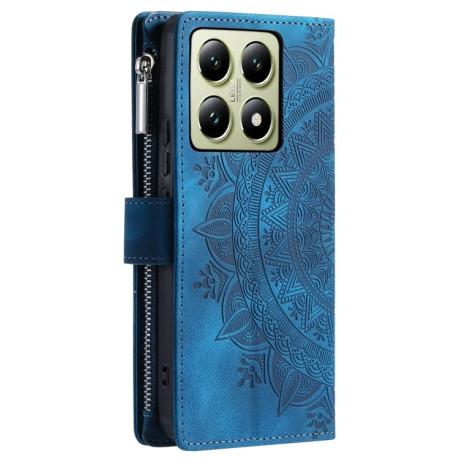 Чехол-книжка Multi-Card Totem Zipper Leather  для Xiaomi 14T - синий
