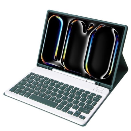 Чохол - клавіатура Lambskin Bluetooth Touch Keyboard Leather для iPad Pro 11 2024 - зелений