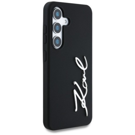 Оригінальний чохол Karl Lagerfeld Silicone Metal Signature Logo для Samsung Galaxy S25 - black