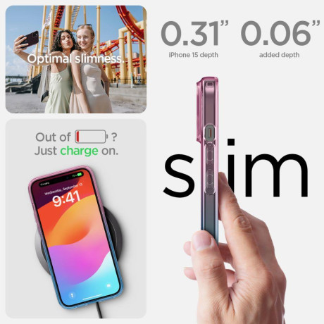 Оригінальний чохол Spigen Liquid Crystal для iPhone 15 - Gradation Pink