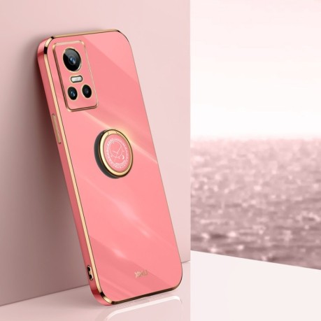 Противоударный чехол XINLI Straight Edge with Ring Holder для Realme GT Neo 3 - красный