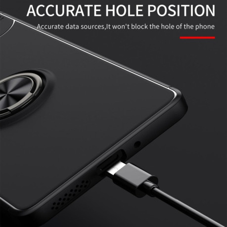 Ударозахисний чохол Metal Ring Holder для Xiaomi Redmi Note 13 Pro 4G / Poco M6 Pro 4G - чорно-золотий
