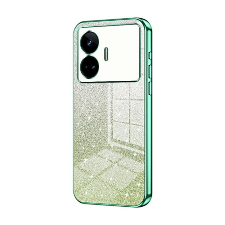 Ударозахисний чохол Gradient Glitter Powder Electroplated на Realme GT Neo 5 SE - зелений