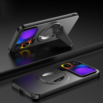 Чехол Spaceship с MagSafe и складной подставкой на Xiaomi 17 Pro Max — чёрный