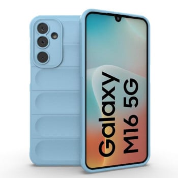 Силиконовый чехол Magic Flannel для Samsung Galaxy M16 5G - голубой