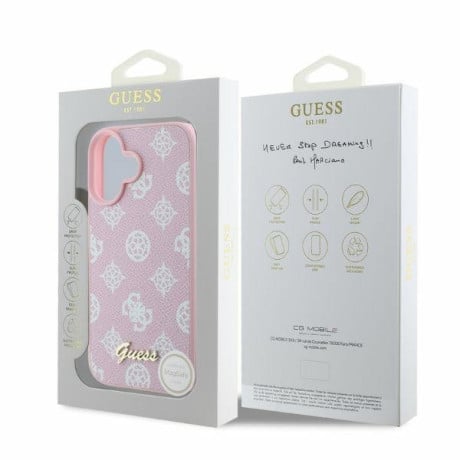 Оригінальний чохол Guess  Peony Script MagSafe для iPhone 16 - Pink