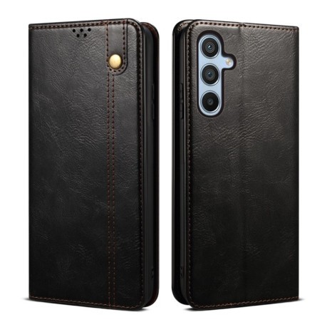 Чехол-книжка Simple Wax Crazy Horse для Samsung Galaxy A56 5G - черный