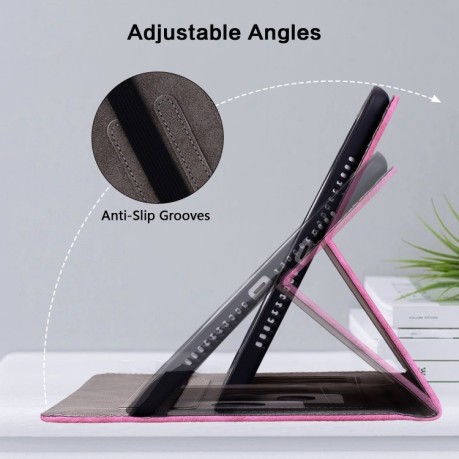 Чехол-книжка Butterfly Rose Embossed для Xiaomi Pad 7 / Pad 7 Pro - пурпурно-красный