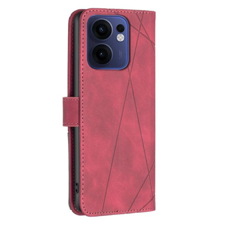 Чехол-книжка Rhombus Texture для OPPO Reno13 F/Reno13 FS - красный