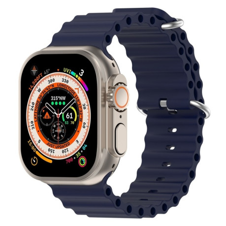 Силиконовый ремешок Ocean для Apple Watch Ultra 49mm/45mm /44mm - темно-синий