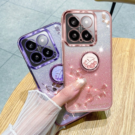 Противоударный чехол Gradient Acrylic для Xiaomi 14 - розовый